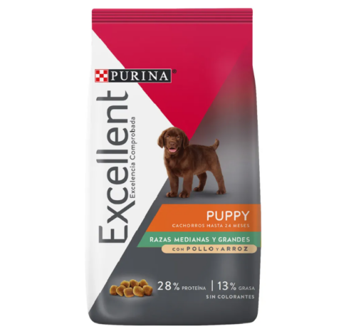 Excellent Cachorro Pollo y Arroz razas medianas y grandes 20 Kg