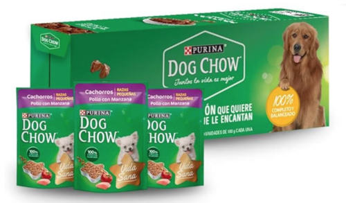 Dog Chow Pouch Cachorro Razas Pequeñas Manzana 20/100 G