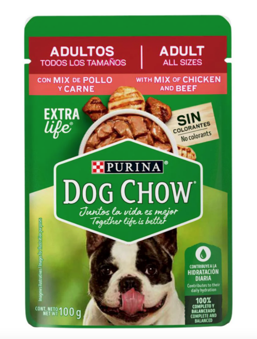 Dog Chow Pouch Adulto Pollo/Car 20/100 G