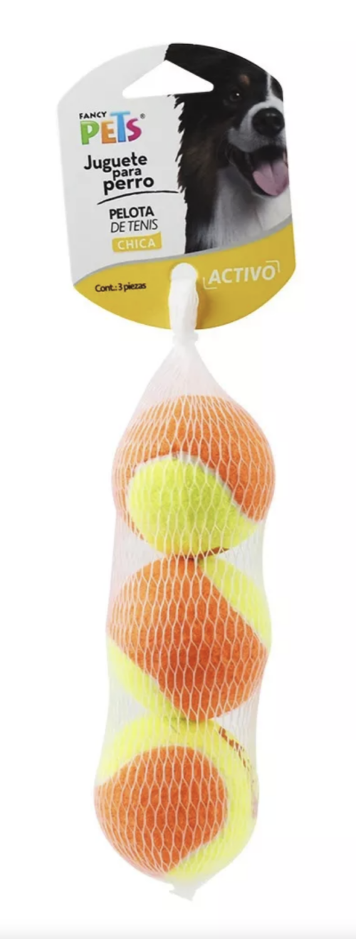 Juguete Pelota Ch Tenis Bicolor 3 Pz