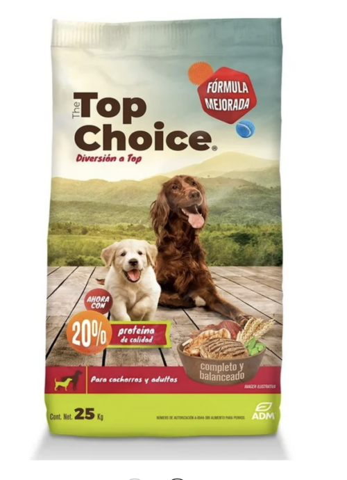Top Choice Alimento Seco Para Perro, Bolsa De 25Kg